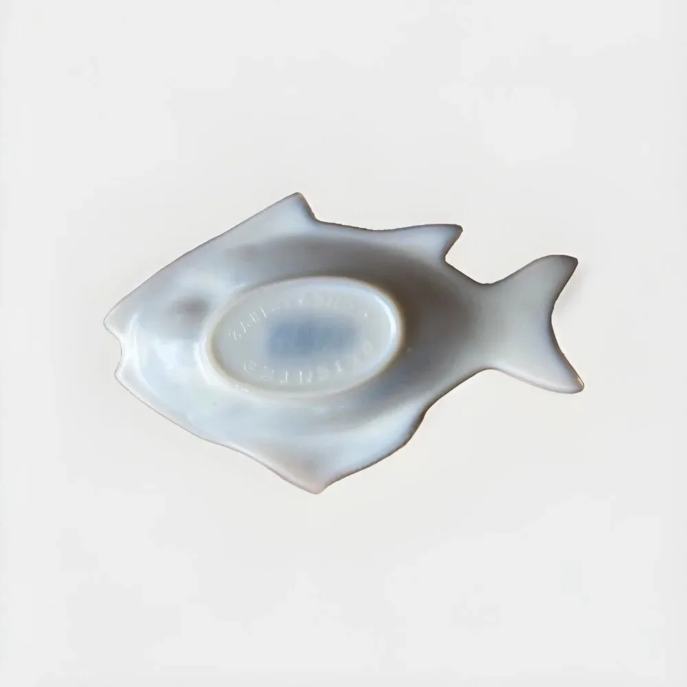 White Milk Glass 9.5” Fish Dish  marked Patent 1872 VTG Clambroth